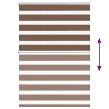 Rullgardin zebra brun 110x150 cm tyg bredd 105,9 cm polyester