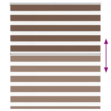 Rullgardin zebra brun 120x150 cm tyg bredd 115,9 cm polyester