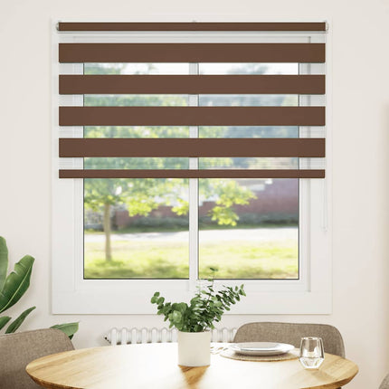 Rullgardin zebra brun 125x150 cm tyg bredd 120,9 cm polyester