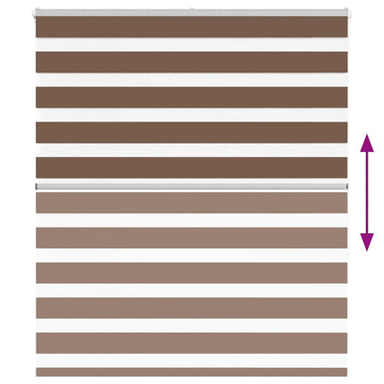 Rullgardin zebra brun 125x150 cm tyg bredd 120,9 cm polyester
