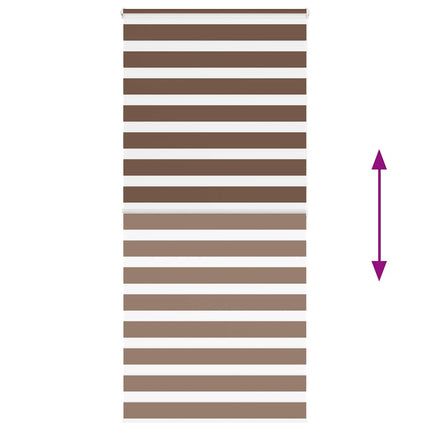 Rullgardin zebra brun 95x200 cm tyg bredd 90,9 cm polyester