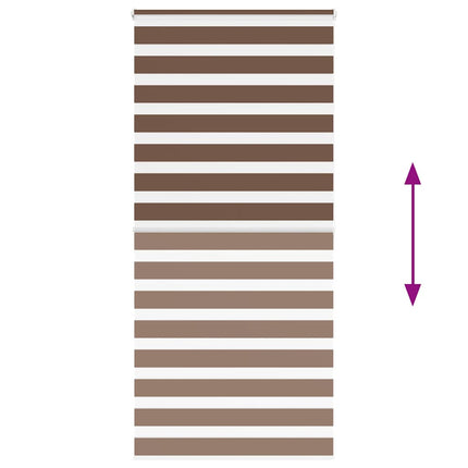 Rullgardin zebra brun 100x200 cm tyg bredd 95,9 cm polyester