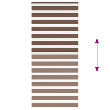 Rullgardin zebra brun 105x200 cm tyg bredd 100,9 cm polyester