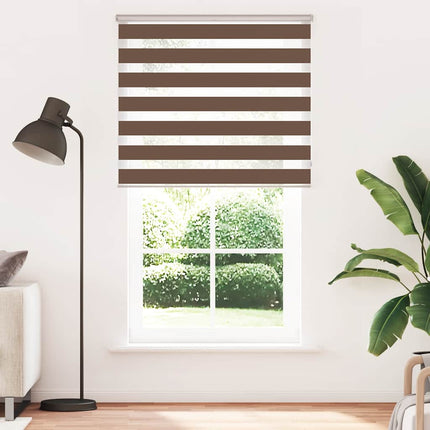 Rullgardin zebra brun 120x200 cm tyg bredd 115,9 cm polyester
