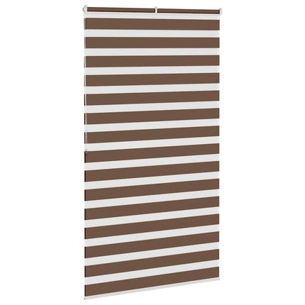 Rullgardin zebra brun 125x200 cm tyg bredd 120,9 cm polyester