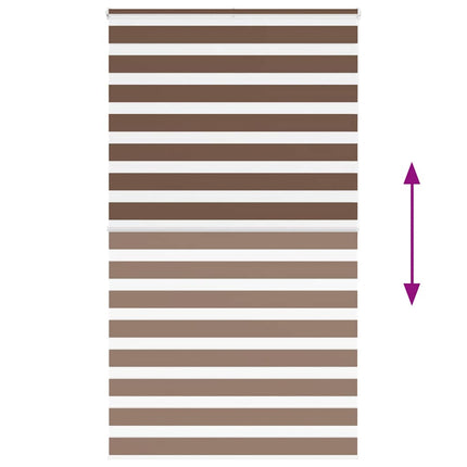 Rullgardin zebra brun 130x200 cm tyg bredd 125,9 cm polyester