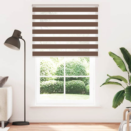 Rullgardin zebra brun 140x200 cm tyg bredd 135,9 cm polyester