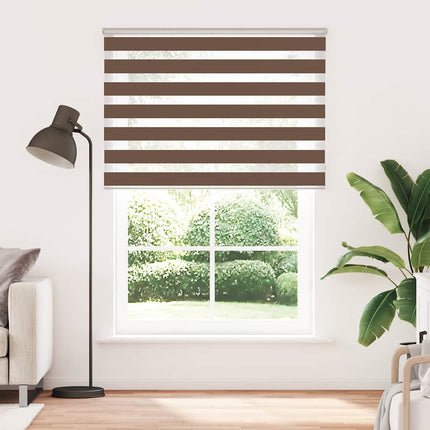 Rullgardin zebra brun 155x200 cm tyg bredd 150,9 cm polyester
