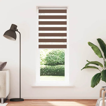 Rullgardin zebra brun 85x230 cm tyg bredd 80,9 cm polyester