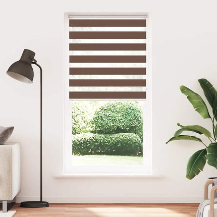 Rullgardin zebra brun 95x230 cm tyg bredd 90,9 cm polyester