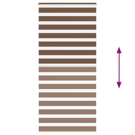 Rullgardin zebra brun 110x230 cm tyg bredd 105,9 cm polyester