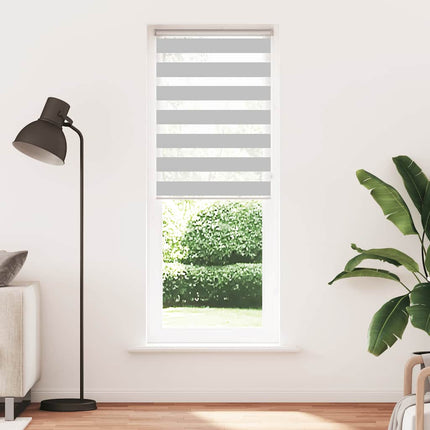 Rullgardin zebra ljusgrå 80x230 cm tyg bredd 75,9 cm polyester