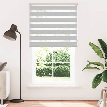 Rullgardin zebra ljusgrå 130x230 cm tyg bredd 125,9cm polyester