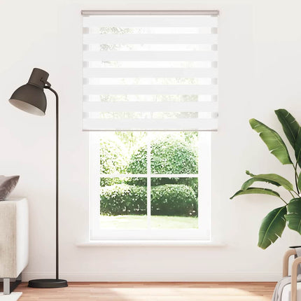 Rullgardin zebra vit 120x200 cm tyg bredd 115,9 cm polyester
