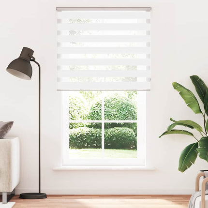 Rullgardin zebra vit 130x230 cm tyg bredd 125,9 cm polyester