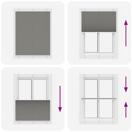 Plisserad persienn antracit 105x100 cm tyg bredd 104,4 cm