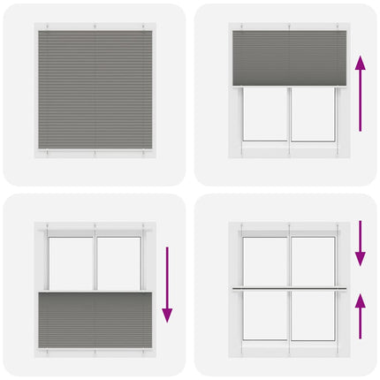 Plisserad persienn antracit 120x150 cm tyg bredd 119,4 cm