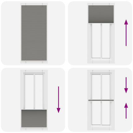 Plisserad persienn antracit 95x200cm tyg bredd 94,4cm polyester