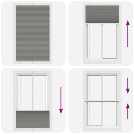 Plisserad persienn antracit 115x200 cm tyg bredd 114,4 cm