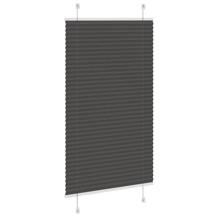Plisserad persienn svart 75x100 cm tyg bredd 74,4 cm polyester