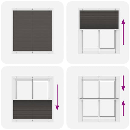 Plisserad persienn svart 115x150 cm tyg bredd 114,4cm polyester