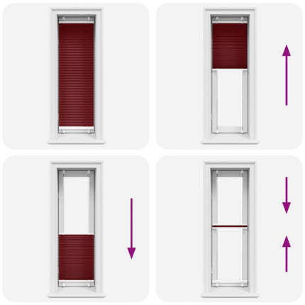 Plisserad persienn Bordeaux röd 50x100 cm tyg bredd 49,4cm