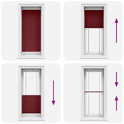 Plisserad persienn Bordeaux röd 55x100cm tyg bredd 54,4cm