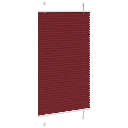 Plisserad persienn Bordeaux röd 75x100 cm tyg bredd 74,4 cm