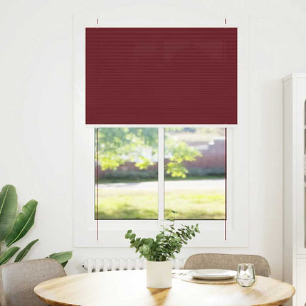 Plisserad persienn Bordeaux röd 90x100 cm tyg bredd 89,4 cm