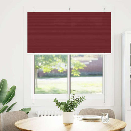 Plisserad persienn Bordeaux röd 120x100 cm tyg bredd 119,4 cm