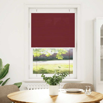 Plisserad persienn Bordeaux röd 75x150 cm tyg bredd 74,4 cm