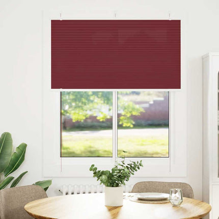 Plisserad persienn Bordeaux röd 105x150 cm tyg bredd 104,4 cm