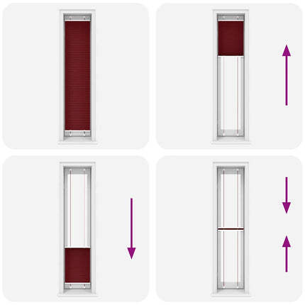 Plisserad persienn Bordeaux röd 50x200 cm tyg bredd 49,4 cm