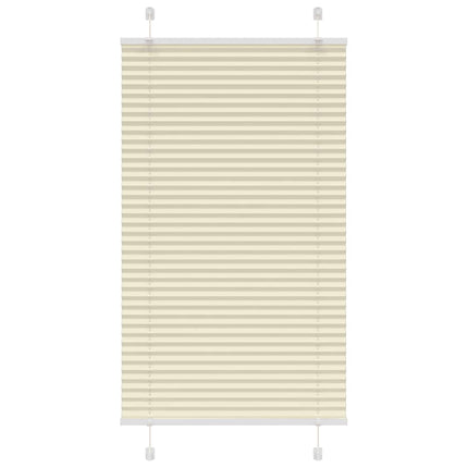 Plisserad persienn cremefärgad 75x100 cm tyg bredd 74,4 cm