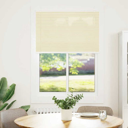 Plisserad persienn cremefärgad 100x100 cm tyg bredd 99,4 cm