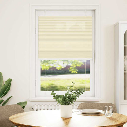 Plisserad persienn cremefärgad 75x150 cm tyg bredd 74,4 cm