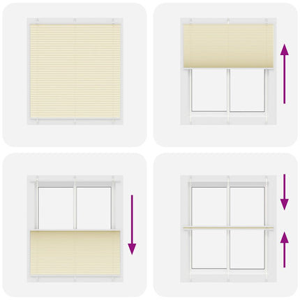 Plisserad persienn cremefärgad 115x150 cm tyg bredd 114,4cm