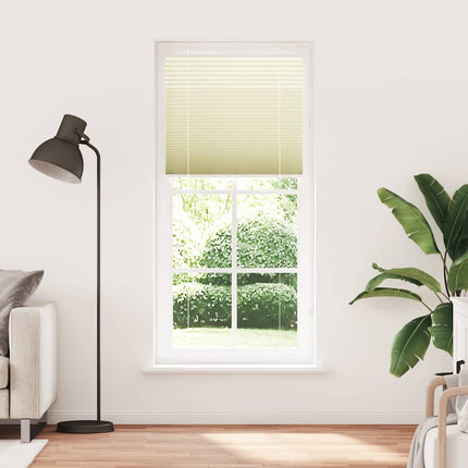 Plisserad persienn cremefärgad 85x200 cm tyg bredd 84,4 cm