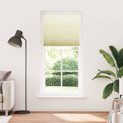Plisserad persienn cremefärgad 90x200 cm tyg bredd 89,4 cm