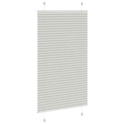 Plisserad persienn ljusgrå 75x100 cm tyg bredd 74,4cm polyester