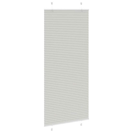 Plisserad persienn ljusgrå 85x200 cm tyg bredd 84,4cm polyester