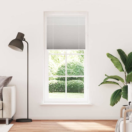 Plisserad persienn ljusgrå 90x200 cm tyg bredd 89,4cm polyester