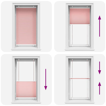 Plisserad persienn rosa 75x100 cm tyg bredd 74,4 cm polyester
