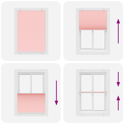 Plisserad persienn rosa 95x100 cm tyg bredd 94,4 cm polyester