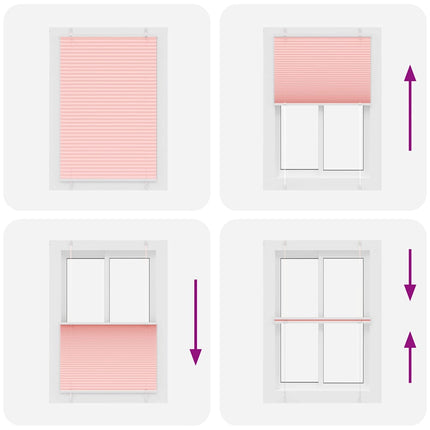 Plisserad persienn rosa 100x100 cm tyg bredd 99,4 cm polyester