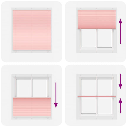 Plisserad persienn rosa 120x100 cm tyg bredd 119,4cm polyester