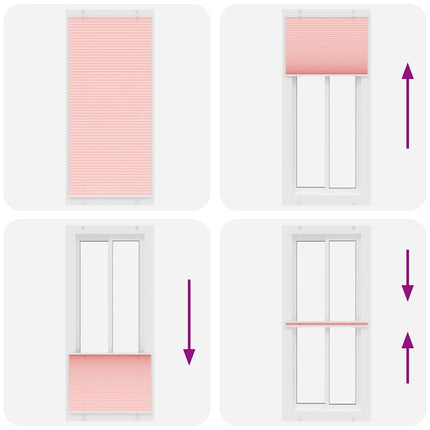 Plisserad persienn rosa 85x200 cm tyg bredd 84,4 cm polyester