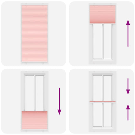 Plisserad persienn rosa 90x200 cm tyg bredd 89,4 cm polyester