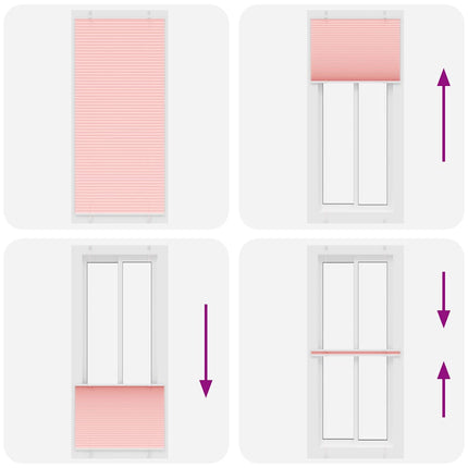 Plisserad persienn rosa 100x200 cm tyg bredd 99,4 cm polyester