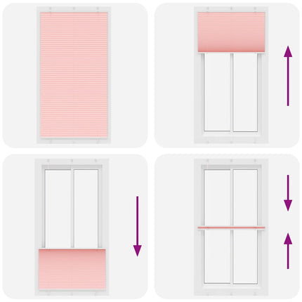 Plisserad persienn rosa 105x200 cm tyg bredd 104,4cm polyester